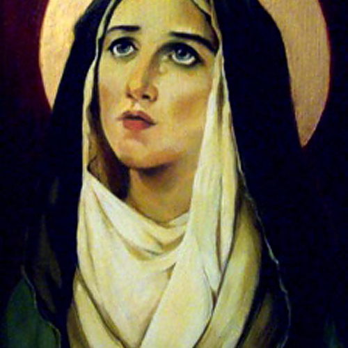 Holy Mother with a Tear 20 x 10 inch 2009 SOLD