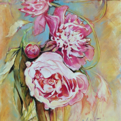 Peonies Oil Canvas 20 x16 inch 2017