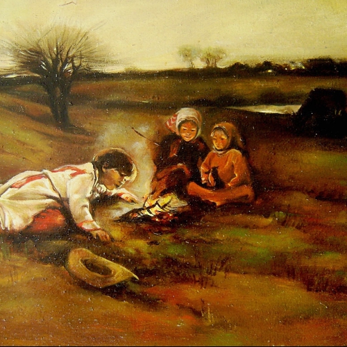 On The Field copy of  A Kedzierski-Oil-Canvas 18 x 14 inch SOLD