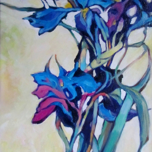 Wilde Irises Oil Canvas 14 x 11 inch 2016
